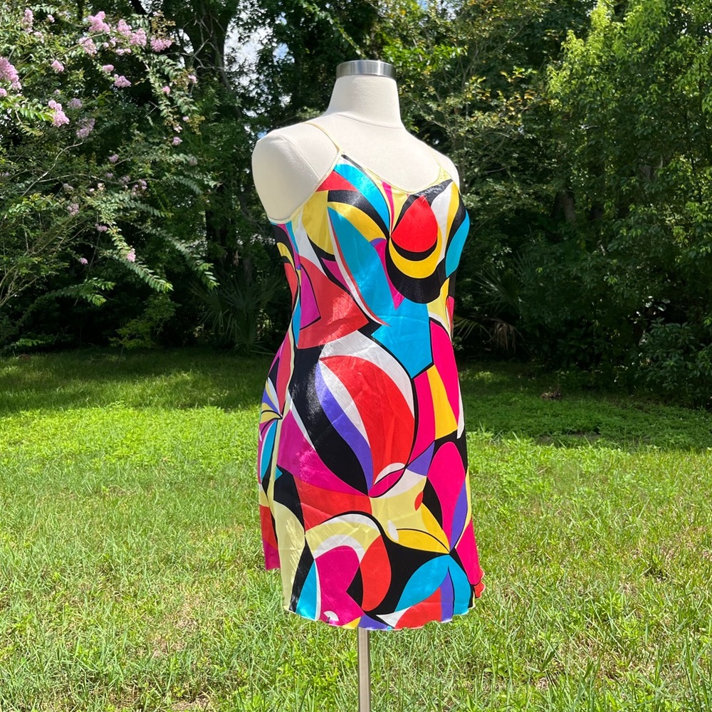 Early 2000’s Colorful Satin Slip